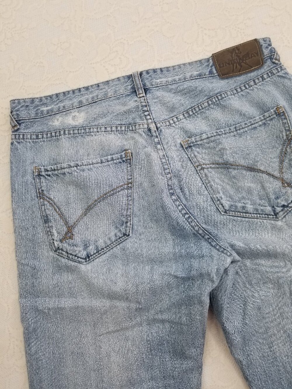 Unionbay Vintage Y2K Light Wash Straight Leg Baggy Jeans  36 x 32
